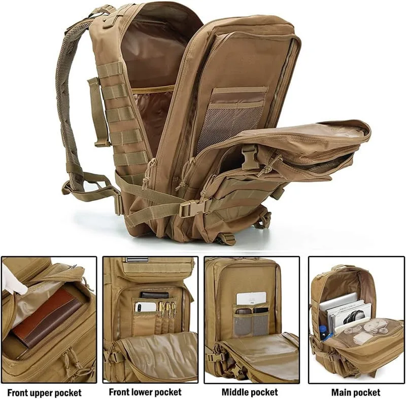QT&QY 45L Military Tactical Backpacks Molle Army Assault Pack
